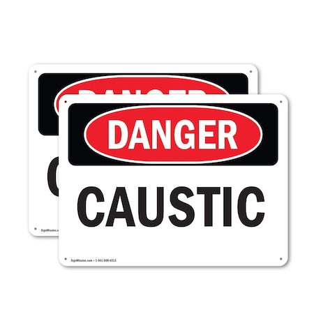 Signmission Caustic Danger Sign, Aluminum, 18in W x 12in L, 2PK OS-2PACK-DS-A-1218-L-2416